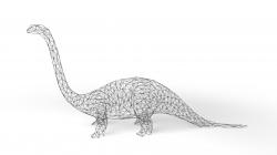 Bronchosaurus Wireframe Low-poly 3D model