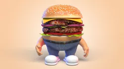 Burger Man Character 3D model