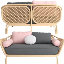 Calme Boa Rattan Sofa 3D model