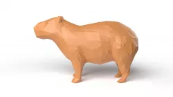 Capybara Low Poligonal Low-poly 3D model