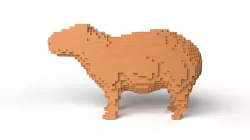 Capybara Minecraft Voxel Low-poly 3D model