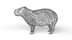 Capybara Wireframe Low-poly 3D model