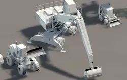 car train ship  buildings Low-poly 3D model