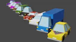 Cars set 10 models low poly Low-poly 3D model