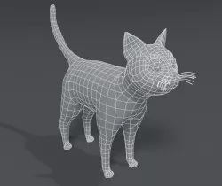 Cartoon Cat Base Mesh 3D Model Low-poly 3D model