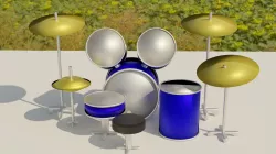 Cartoon Drumset Blender 3D model