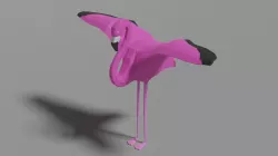 Cartoon Flamingo  Low-poly 3D model