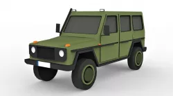Cartoon Military SUV Low-poly 3D model