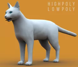CAT Higholy Lowpoly Low-poly 3D model