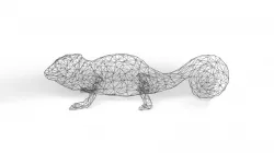 Chameleon Wireframe Low-poly 3D model