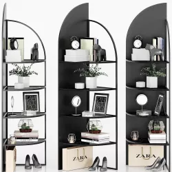 Corner shelving Palazzo with decor 3D model