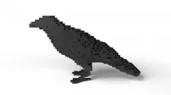 Crow Minecraft Voxel Low-poly 3D model