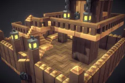 Cube World Wood Block - Proto Series Low-poly 3D model