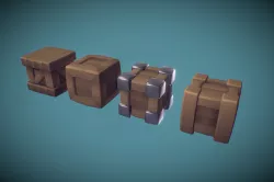 Cube World Wooden Boxes - Proto Series Low-poly 3D model