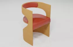 Cylinder Shaped wooden chair 3D model