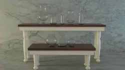 Display table with glass vases 3D model