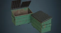 Dumpster 2B Low-poly 3D model