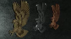 Eagle emblem gold iron copper 3D model