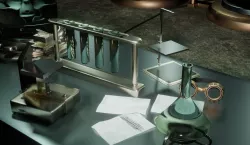 Factory Lab and Office Steampunk style Low-poly 3D model