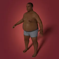 Fat African Man 3D model