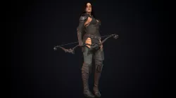Female Archer Low-poly 3D model