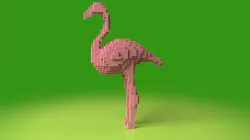 Flamingo Minecraft Voxel Low-poly 3D model