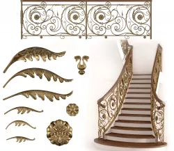 Forged stairs 3D model