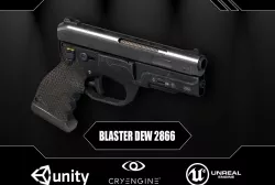 Futuristic Combat Pistol Low-poly 3D model