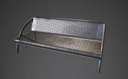 Garden steel bench Low-poly 3D model