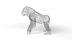 Gorilla Wireframe Low-poly 3D model