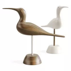 Hand Carved Wooden Sandpiper 3D model