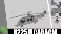 helicopter airbus H225M CARACAL Low-poly 3D model