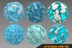 Ice - Stylised PBR Texture - Material 3D model