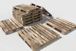 Industrial Wooden Pallet 3 Low-poly 3D model