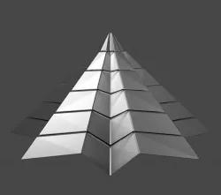 Iron Pyramidal Structure 8 Corners Little Interstices Beveled Low-poly 3D model