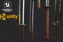 Japan Katana Low-poly 3D model