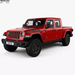 Jeep Gladiator Rubicon with HQ interior 2020 3D model