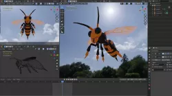 killer Bee Cute  -Mandarinia Vespa - Giant Asian hornet  Low-poly 3D model