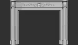 Louis XVI style classical fireplace mantel 3D model