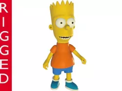 Low-Poly Bart Simpson 3D model rigged cartoon character Low-poly 3D model