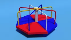 Low Poly Cartoon Playground Roundabout Low-poly 3D model