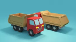 Low-poly Truck 3d model - Cartoon Truck Low-poly 3D model