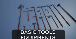 Lowpoly Basic Equipments and Tools Low-poly 3D model