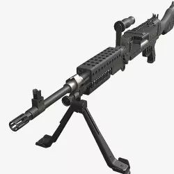 M240 machine gun Low-poly 3D model