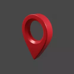 Map pin Low-poly 3D model