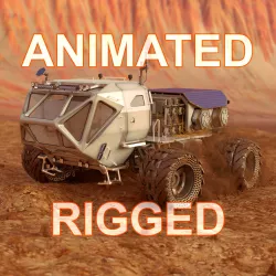 Mars Rover Rigged Animated 3D model