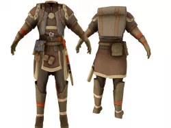 Medieval Human Ranger Warrior Explorer Outfit Low-poly 3D model