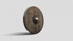 Medieval Round Shield Low-poly 3D model
