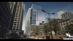 Modern City Downtown with Interiors Megapack - Buildings Low-poly 3D model