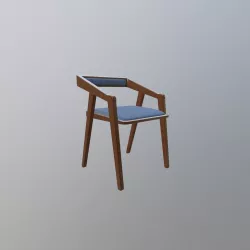 Modern wooden chair  Low-poly 3D model